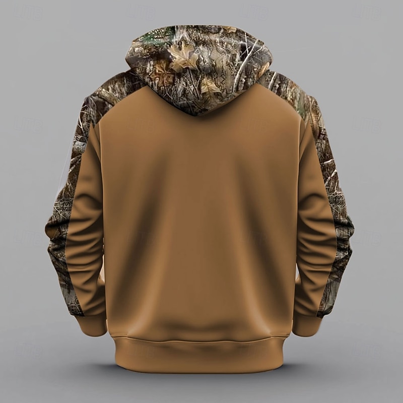 Men's Hoodie Brown 2# Brown 3# Brown Hooded Camouflage Camo / Camouflage 3D Print Cool Fall Winter Clothing Apparel Hoodies Sweatshirts2