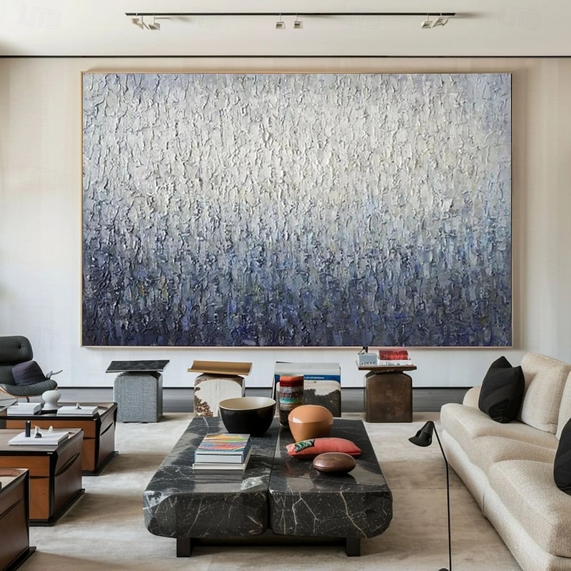 Oil painting hand painted Abstract Blue Paintings On Canvas hand painted Rich Textured Acrylic Painting Modern Wall Art Hand Painted Artwork picture painting for Living Room Wall Decor2