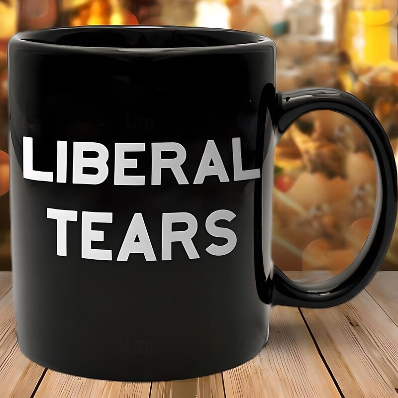 Liberal Tears Mug Black Graphic Coffee Mug Gift For Conservative Supporters 330ml/12oz Ceramics Cup Retro Vintage Design4