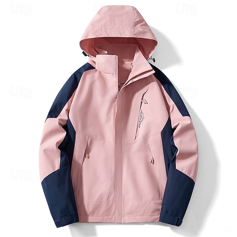 Women's Softshell Jacket Hiking Jacket Outdoor Color Block Windproof Water Resistant Windbreaker Jacket Traveling Light Pink Black Ivory Pink Blue2