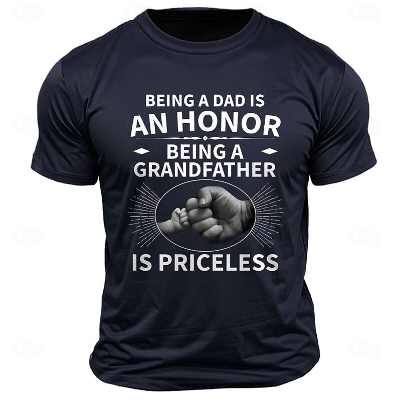 Men's Grandfather Priceless Graphic T-Shirt - Honor Dad Family Short Sleeve2