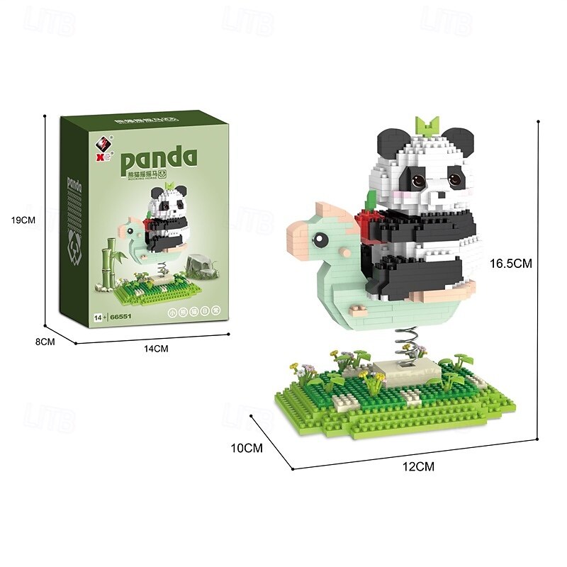 Cute Panda Mini Building Blocks Sets for Goodie Bags Micro Mini Building Toy Bricks for Adults Party Favors for Kids Boys Girls 12-14