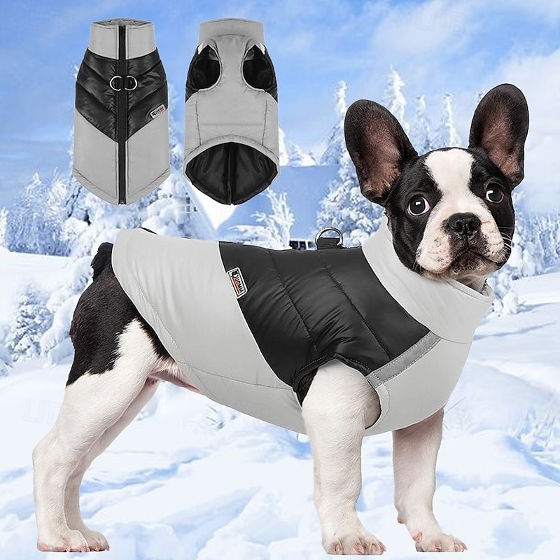 Dog Coat Jacket Puffer Jacket Reflective Waterproof Windproof Warm Outdoor Dog Clothing for Small Medium Large