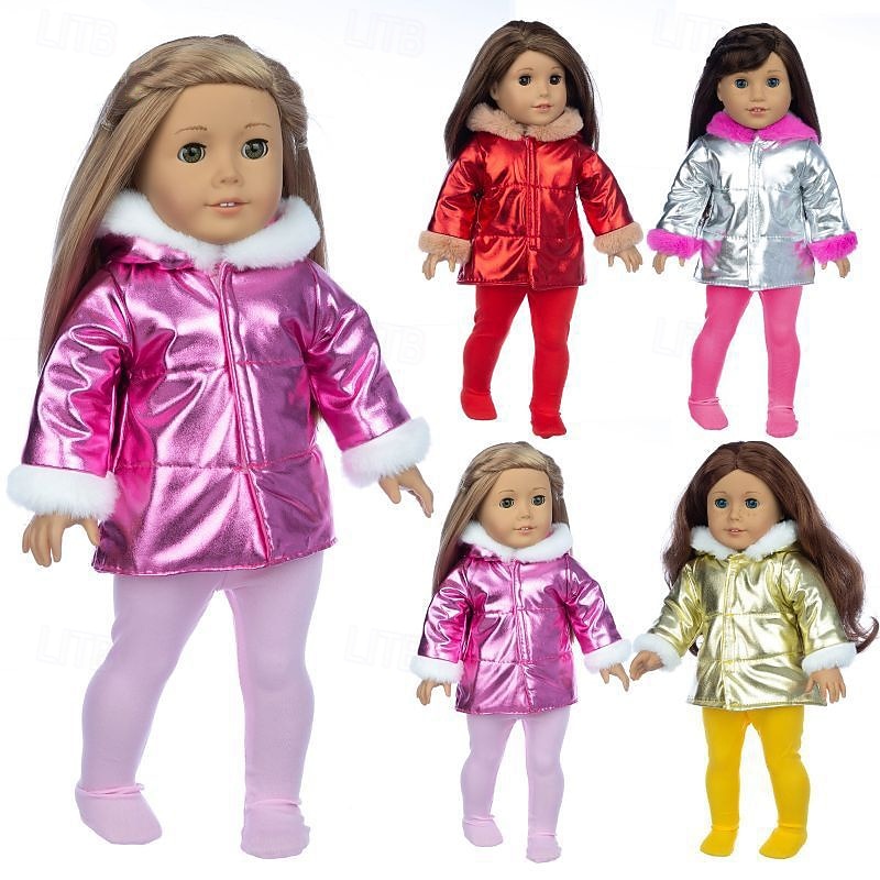 18 Inch Doll Clothes and Accessories Winter Doll Outfits Set Coat Trousers for 18 Inch Doll Girls Gifts(WITHOUT DOLL)