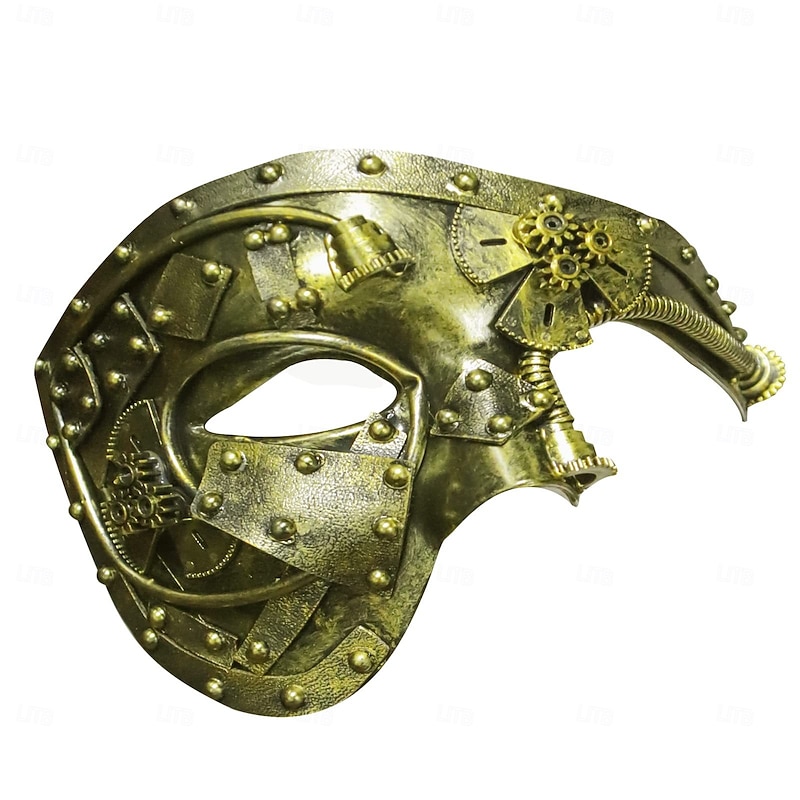 Metal Cyborg Halloween Venetian Mask Phantom Of The Opera Carnival Mask Steampunk Adults' Men's Women's Halloween Carnival Mardi Gras Party Masquerade Easy Halloween Costumes Dress Up4