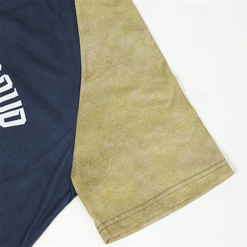 Men's Color Block Hand T Shirt Vintage Shirt Henley Shirt 3D Print Vintage Designer Basic Outdoor Daily Sports Summer Black Blue Brown Green Henley Henley T-Shirt4