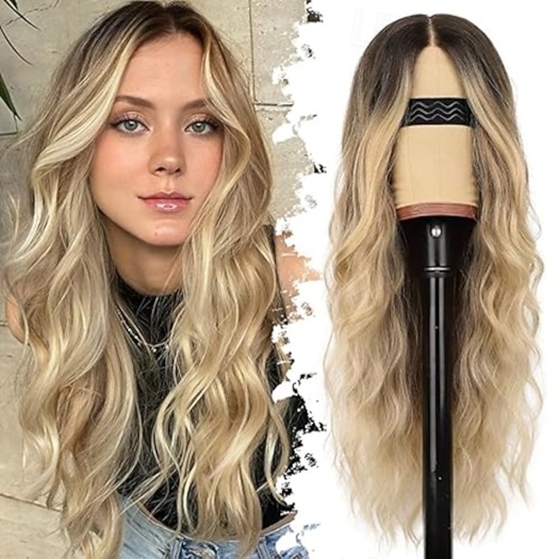 Wig for Women Long Wavy Wigs for Beginners Middle Part Synthetic Wig Natural Wig for Daily Party Use4