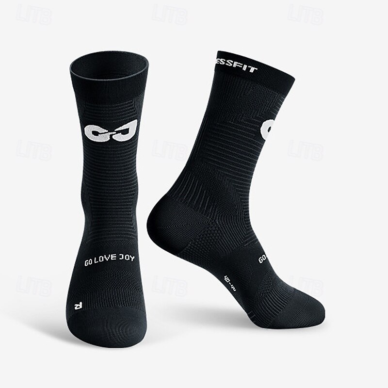 Athletic Sports Socks Running Socks 1 Pair Color Block Men's Socks Compression Socks Anti-Slip Breathable Sweat wicking Comfortable Gym Workout Football / Soccer Running Jogging Cycling Sports Color2