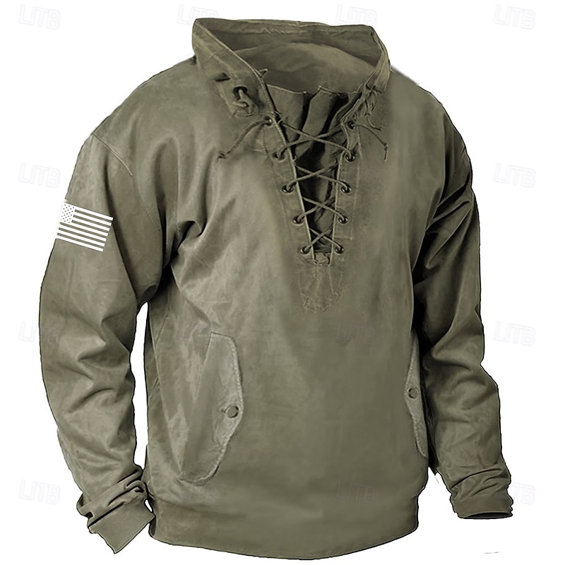 Men's National Flag Sweatshirt Long Sleeve Sweatshirt Round Neck Casual 3D Print Holiday Spring &  Fall2