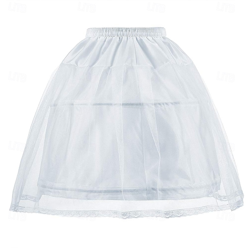 Rococo Victorian Princess Petticoat Hoop Skirt Under Skirt Tulle Skirt Solid Color Fancy Dress Girls' Masquerade Event / Party Prom Kid's Skirt2