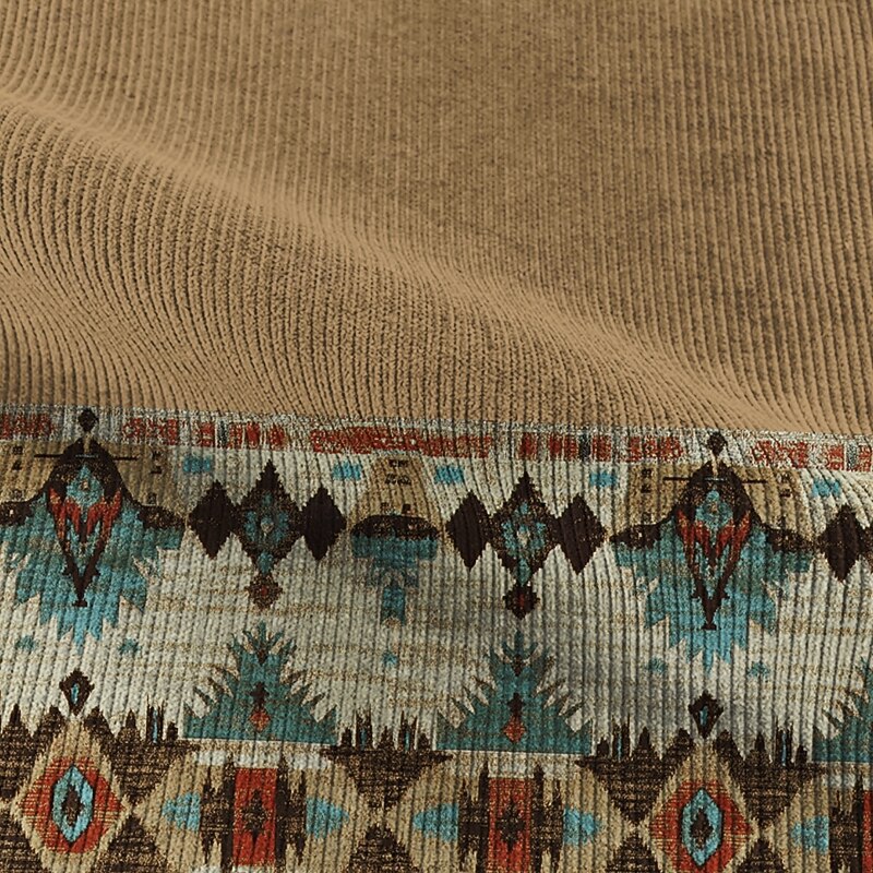 Men's Cowboy Corduroy Shirt Shirt Jacket Overshirt Long Sleeve Vintage Western Outdoor Street Dailywear Fall & Winter Turndown Collared Shirts 3D Print Buttons 2 Pockets 1pc Brown3