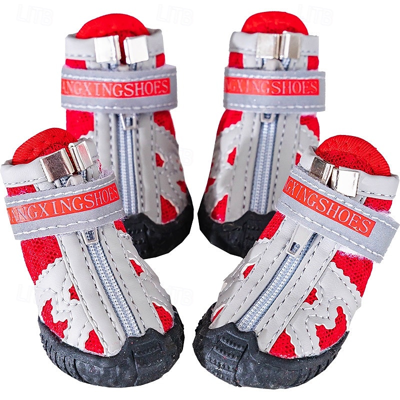 Dog Boots / Shoes Rain Boots Anti-Slip Sneaker Casual / Sporty Color Block For Pets Rubber Black4