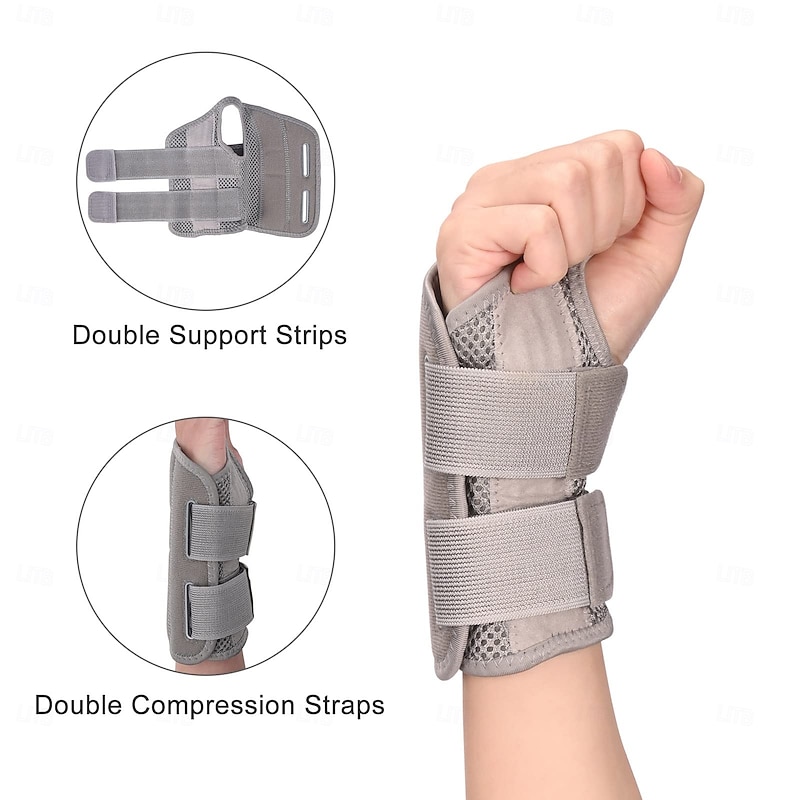Wrist Brace Carpal Tunnel for Men and Women, Adjustable Wrist Strap Hand Support Splint for Sports Protecting,Relief of Arthritis, Tendonitis Pain Relief Grey4