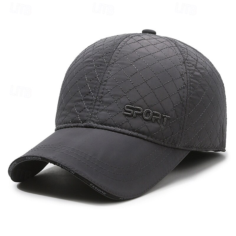 Men's Winter Hats Winter Warm Cap Winter Baseball Cap with Ear Flaps Winter Baseball Cap Black Dark Navy Polyester Adjustable Fashion Modern Contemporary Daily Wear Festival Plaid / Striped / Chevron2