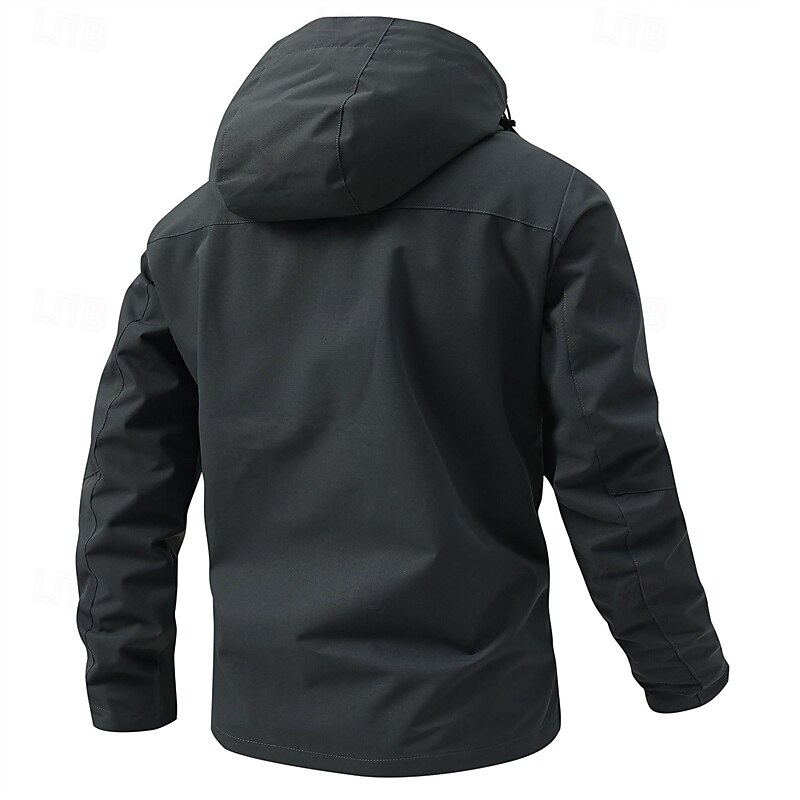 Men's Softshell Jacket Hiking Jacket Outdoor Windproof Water Resistant Windbreaker Jacket Traveling Dark Grey Black White Blue Light Grey3