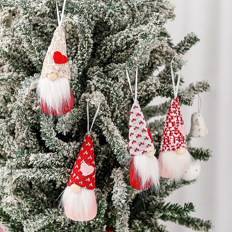 1pc Valentine Day Gnome Ornament, Faceless Doll and Rudolph Figurine Hanging Decoration, Romantic Valentine Day Decor