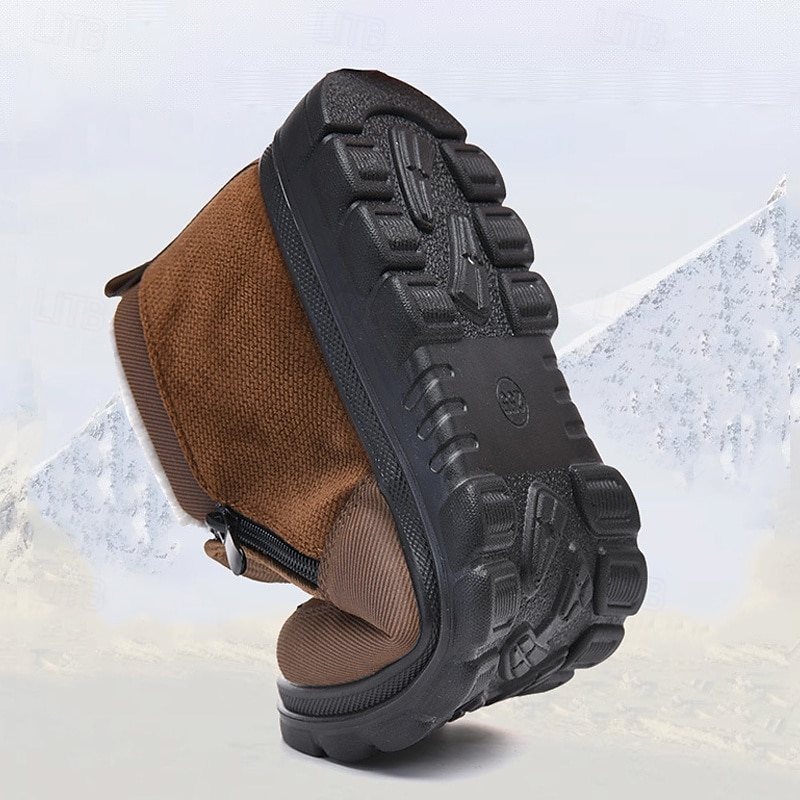 Men's Warm Winter Ankle Boots with Fleece Lining and Side Zipper – Comfortable, Non-Slip Outdoor Shoes for Cold Weather3