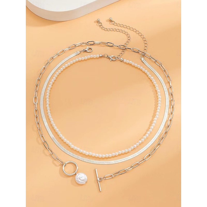 Choker Necklace Chrome Women's Punk Fashion Layered irregular Necklace For Wedding Valentine's Day Street3