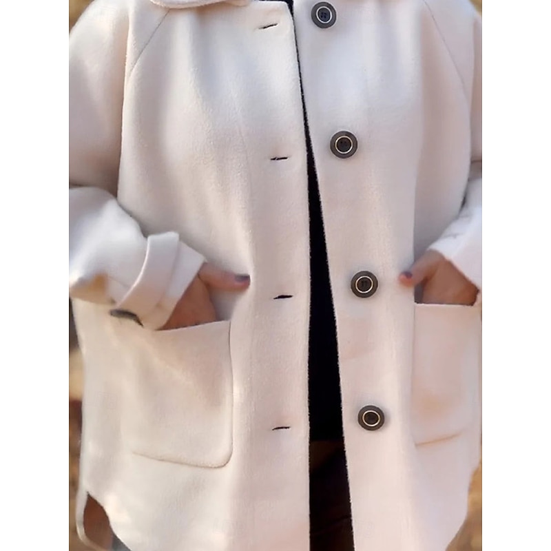 Women's Winter Coat Outdoor Street Daily Wear Fall Winter Short Coat Regular Fit Thermal Warm Breathable Stylish Casual Jacket Long Sleeve Plain with Pockets White Pink Green3