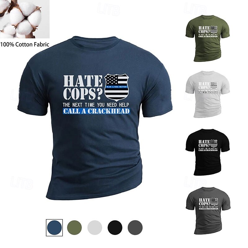 Patriotic T Shirts For Men Letter T Shirt Casual Style Cotton Short Sleeve Graphic Shirt Black White Army Green Comfortable Tee Outdoor Street Fashion Designer Clothing