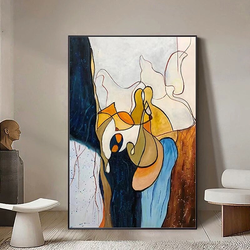 Mintura Handmade Abstract Figure Oil Paintings On Canvas Wall Art Decoration Modern Picture For Home Decor Rolled Frameless Unstretched Painting