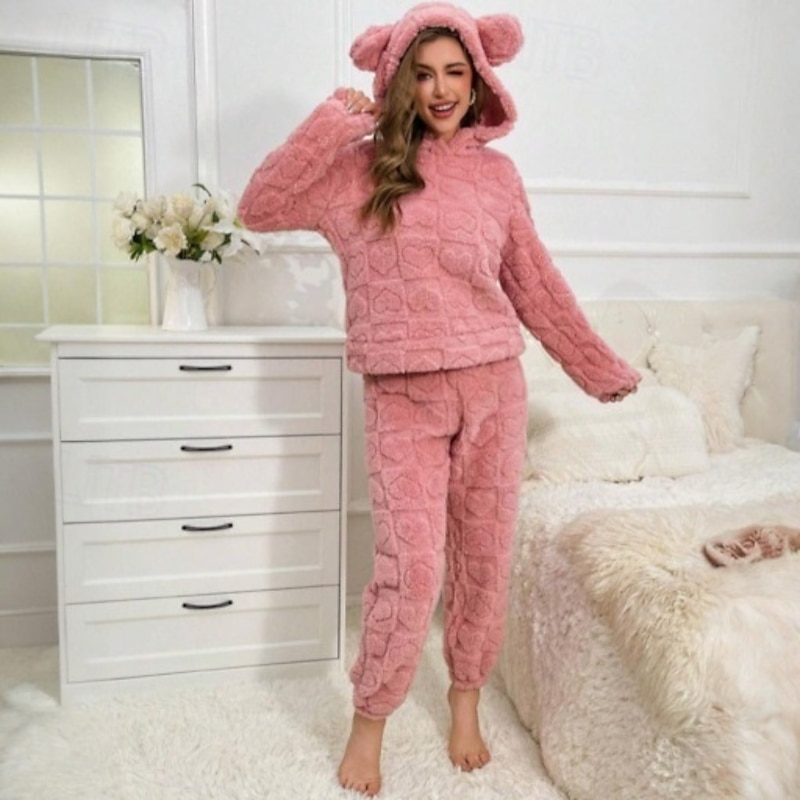 Adults' Solid Color Pajamas Nightwear Onesie Pajamas Kigurumi Pajamas Pajamas For Women's Dailywear Cartoon4