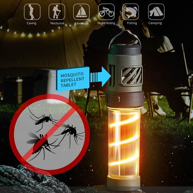 3-in-1 Outdoor Mosquito Repellent Light with Flashlight & Camping Lantern, Long Battery Life Mosquito Repellent Light with Warm Light Atmosphere Outdoor Camping Light4