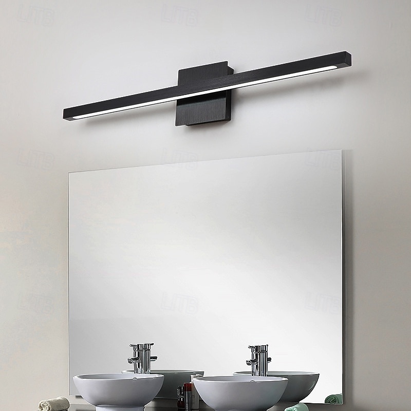 LED Vanity Light Linear Bathroom Lighting Fixture Black Vanity Table Wall Sconce Over Mirror Minimalist Long Bar Frosted Aluminum Picture Display Accent Wall Mounted Lamp 85-265V2