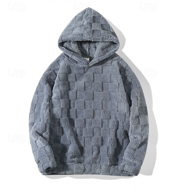 Men's Fleece Hoodie Sherpa Fleece Hoodie Black White Gray Hooded Plain Pocket Sports & Outdoor Daily Holiday Polyester Streetwear Cool Casual Winter Spring &  Fall Clothing Apparel Hoodies2