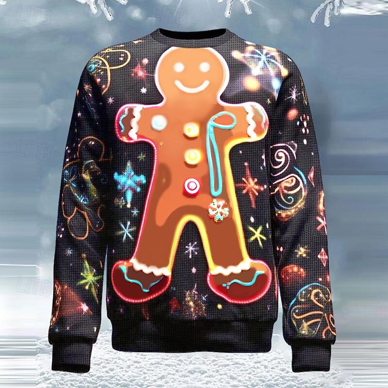 Ugly Christmas Sweater Men's Sweaters Rock Snowflake Gingerbread Pullover Jumper Knitwear Knitting New Years Eve Sweater Outdoor Daily Vacation Long Sleeve Crewneck Fall Winter Black Army Green Blue4