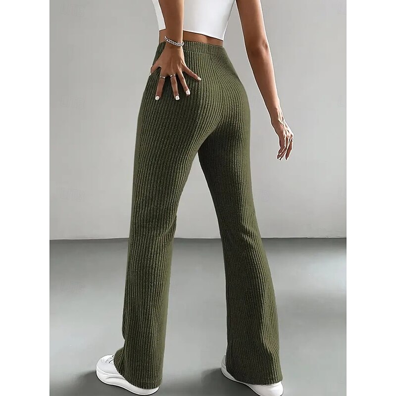 Streetwear Simple Full Length High Waist Solid Color Classic Stylish Comfy Breathability Outdoor Micro-elastic Outdoor Casual Black Green Coffee Spring &  Fall Regular Fit2