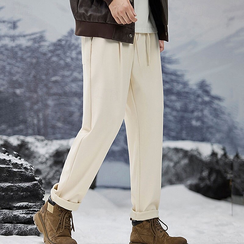 Men's Athletic Pants Sweatpants Trousers Straight Leg Sweatpants Pocket Drawstring Elastic Waist Plain Comfort Sports Outdoor Daily Fashion Casual Black Apricot Micro-elastic4