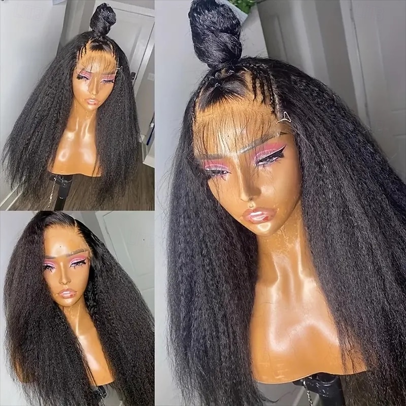 Remy Human Hair 13x6 Lace Front 13x4 Lace Front Wig Free Part Brazilian Hair Straight Natural Wig 130% 150% 180% Density with Baby Hair 100% Virgin Glueless Pre-Plucked For wigs for black women Long3