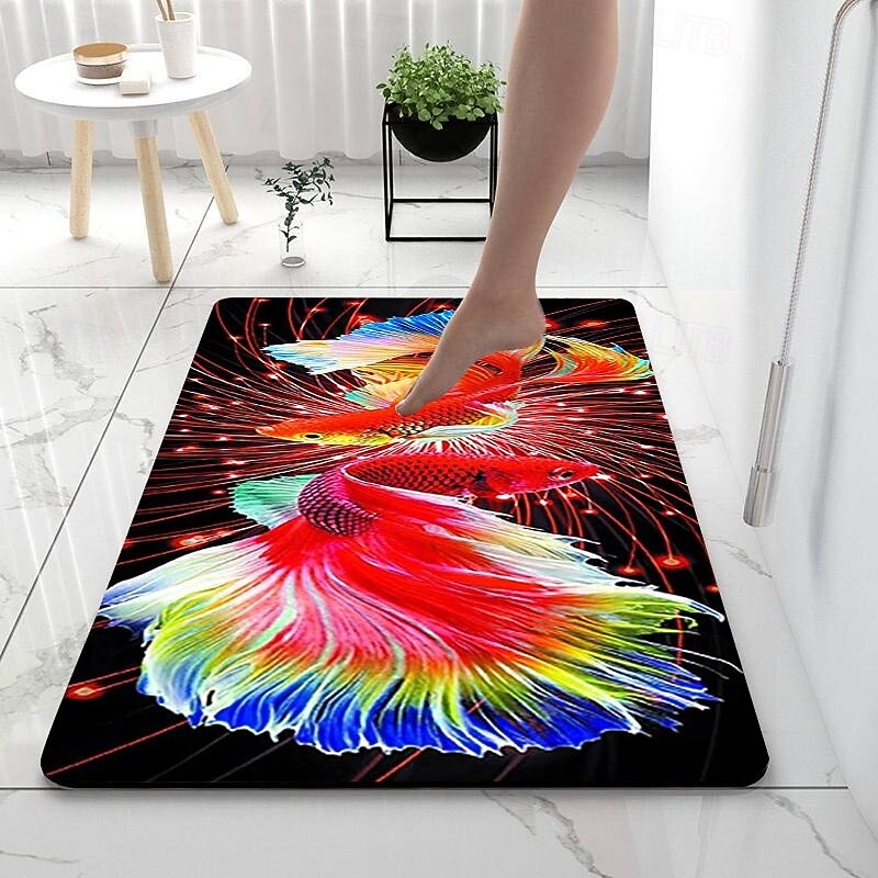 Abstract Graph Bathroom Bath Mats Creative Absorbent Bathroom Rug Diatomaceous Earth Non Slip mats3