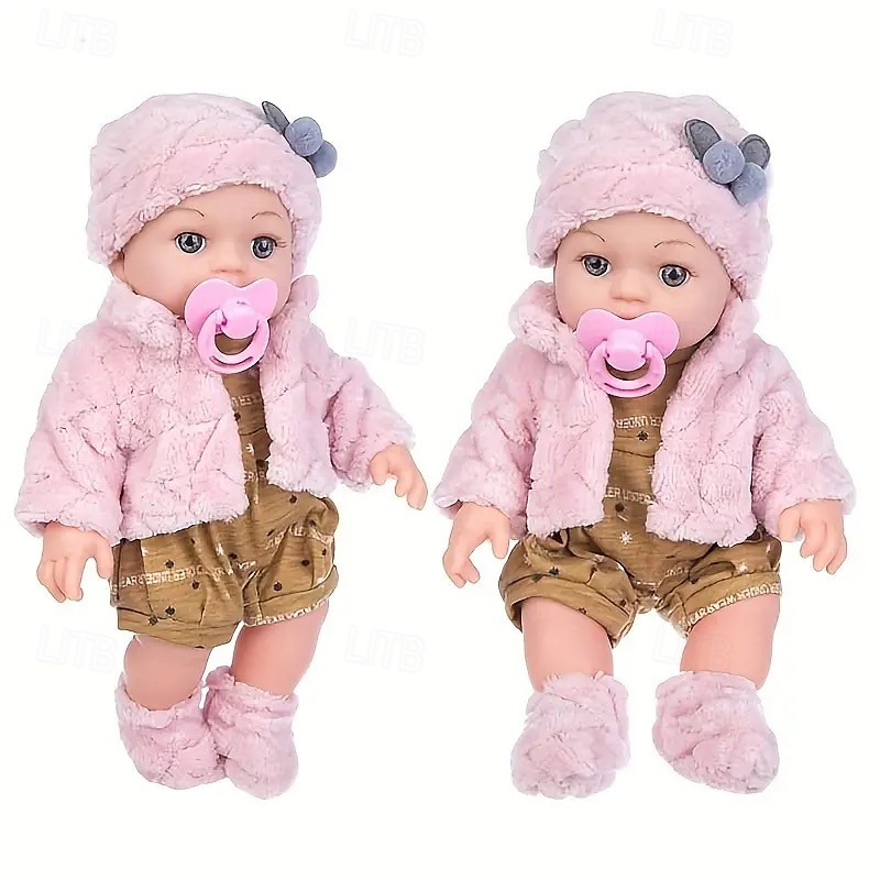 30cm/12inch Reborn doll Realistic baby doll with set hat socks pacifier Christmas Festival Gift2