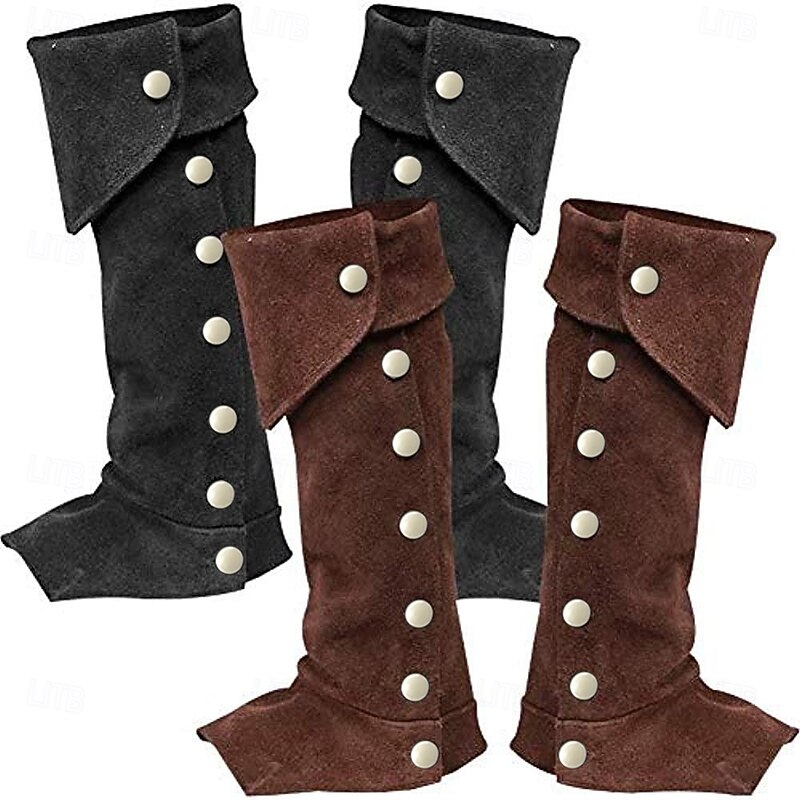 Retro Vintage Medieval 17th Century Cosplay Costume Gaiters Boot Covers Pirate Warrior Knight Ritter Fancy Dress Men's Women's Unisex Pirate Fantasy Halloween Carnival Masquerade Performance Stage4