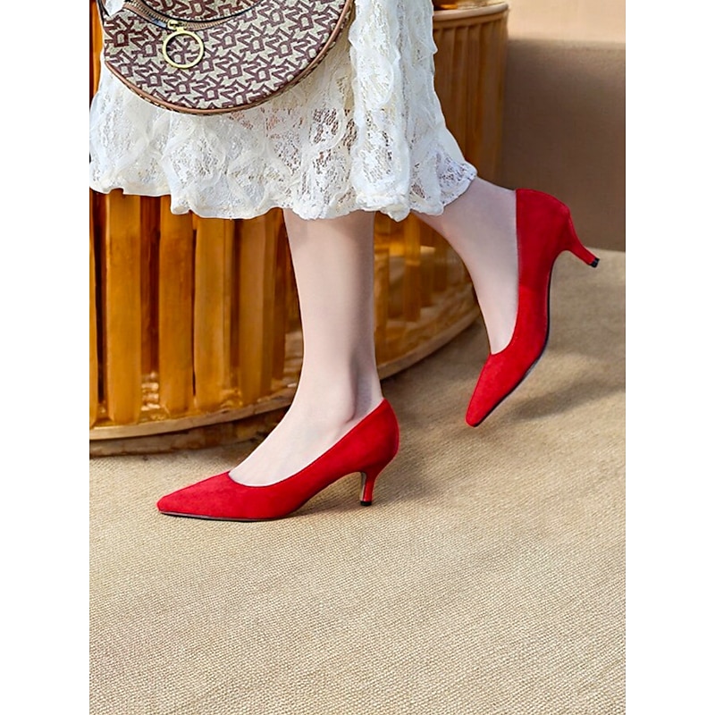 Women's Emerald Green Suede Pointed-Toe Pumps with Kitten Heels – Elegant Shoes for Office or Party Wear2