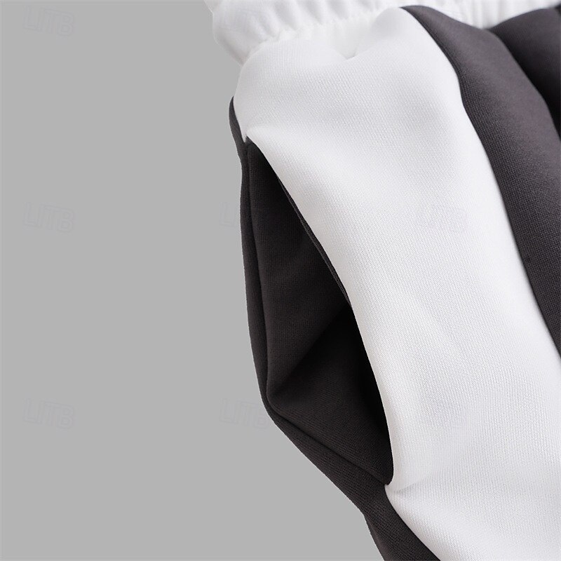 Men's Sweatpants Joggers Wide Leg Sweatpants Trousers Pocket Drawstring Elastic Waist Color Block Comfort Breathable Outdoor Daily Going out Fashion Casual Black Light Grey4