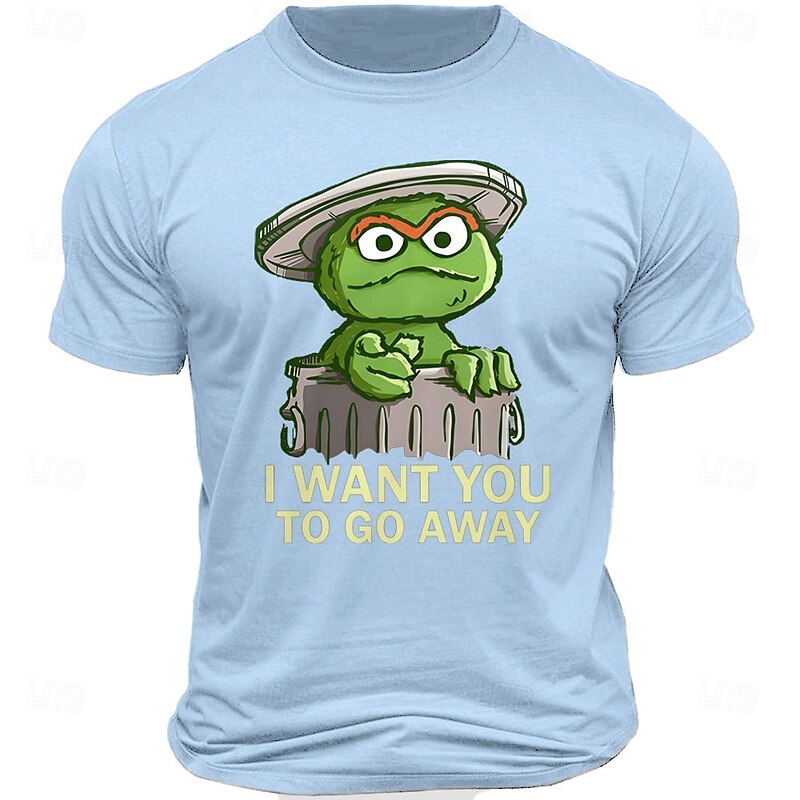 Men's Cartoon Letter Printed Monster T Shirt 100% Cotton Short Sleeve Graphic Shirt Black Deep Blue Army Green Comfortable Tee Vacation Street Fashion Designer Clothing2