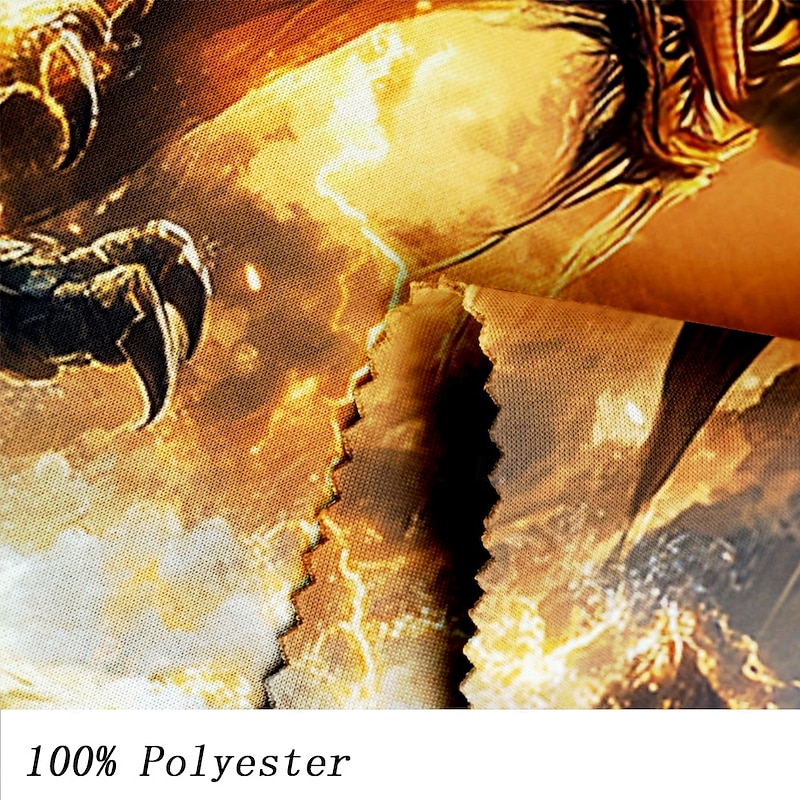 Men's Dragon Hoodies Sweatshirt Fashion Cool Long Sleeve Crew Neck Party Holiday Streetwear Yellow Drawstring Fall Winter Designer3