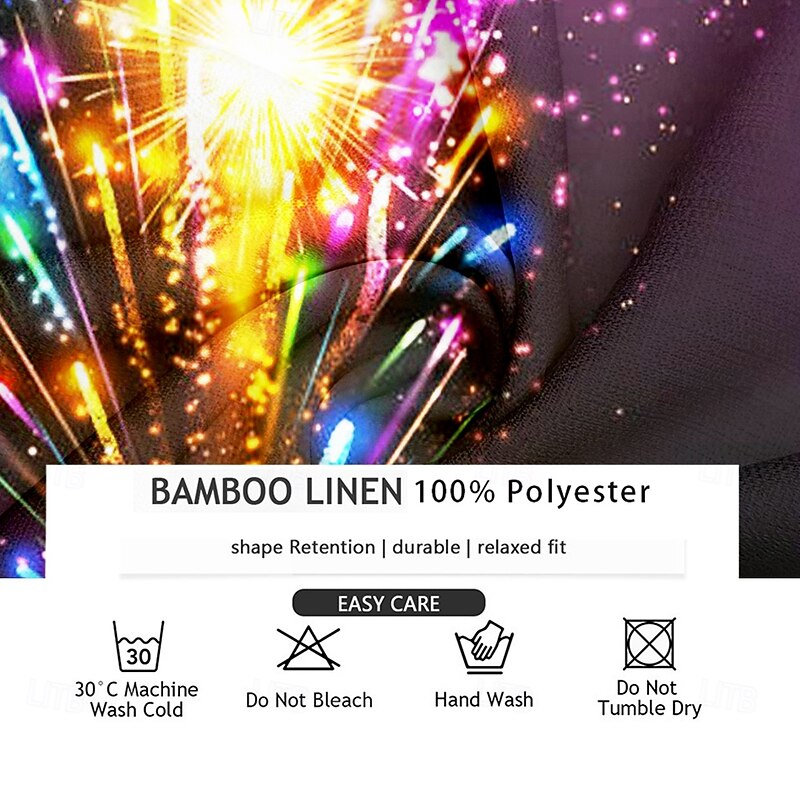 New Year Men's Shirt Button Up Shirt Long Sleeve Funny Sport Travel Summer Turndown Pocket Multi Color3