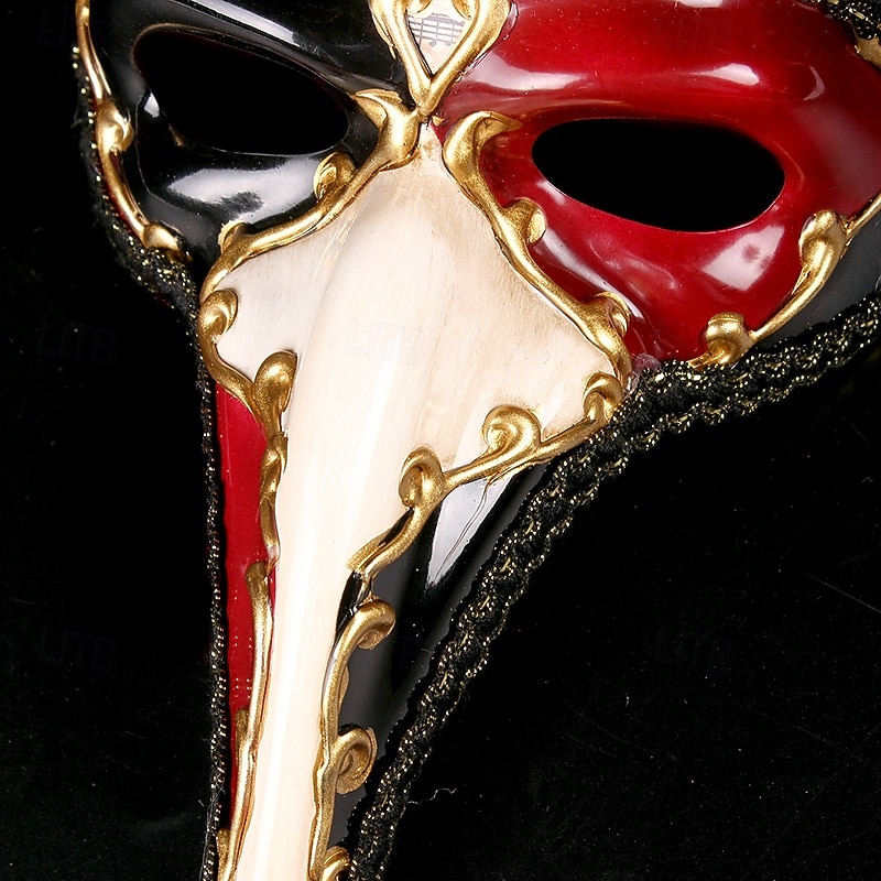 Bird Halloween Venetian Mask Pantalone Carnival Mask Half Face Adults' Men's Women's Halloween Carnival Mardi Gras Party Masquerade Carnival of Venice Easy Halloween Costumes Dress Up4