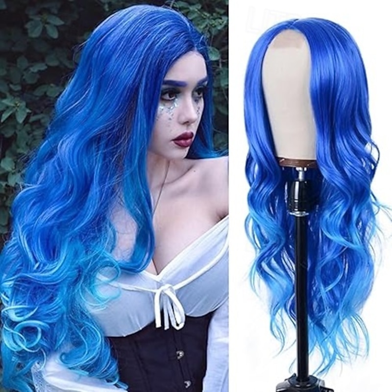 Long Wavy Wig for Women Wavy Wig Natural Curly Synthetic Heat Resistant Wigs for Girls Cosplay Daily Party Use3