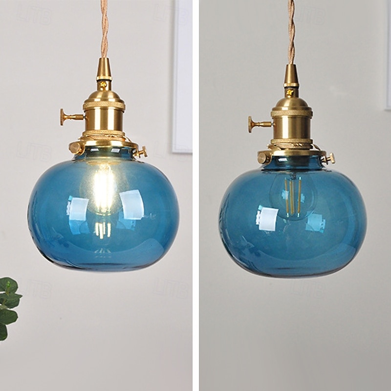 Nordic Ins Retro Atmosphere Brass Glass Wall Lamp Creative Individual Wall Sconces Bedside 110-240V4