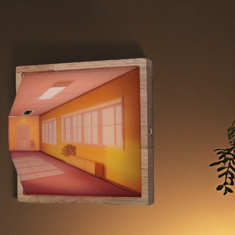 3D Naked Eye Visual Night Light, Three Dimensional Visual Effect LED Lights, Wall Mounted Design Night Light for Wall, Three Color Light Effect Adjustment, Home Decor Christmas Gifts2