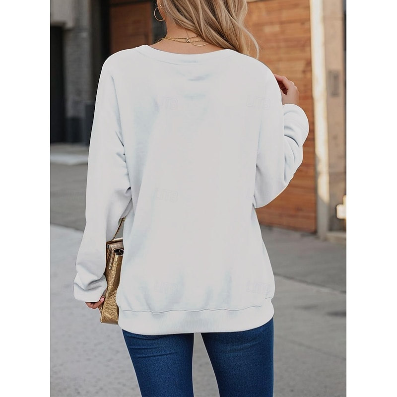 Women's Pullover Casual Cat Dailywear Casual Hoodie Print Long Sleeve Beige Fall Winter3