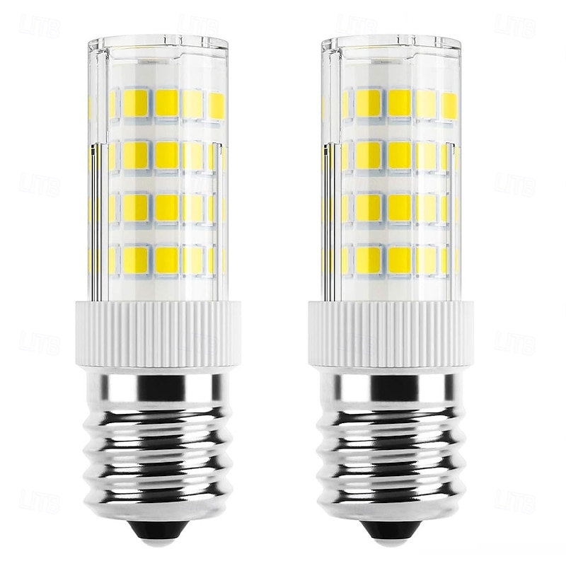 E17 LED Light Bulbs 5W Non-Dimmable Refrigerator Lights, Warm White/White 2pcs 110V-130V2