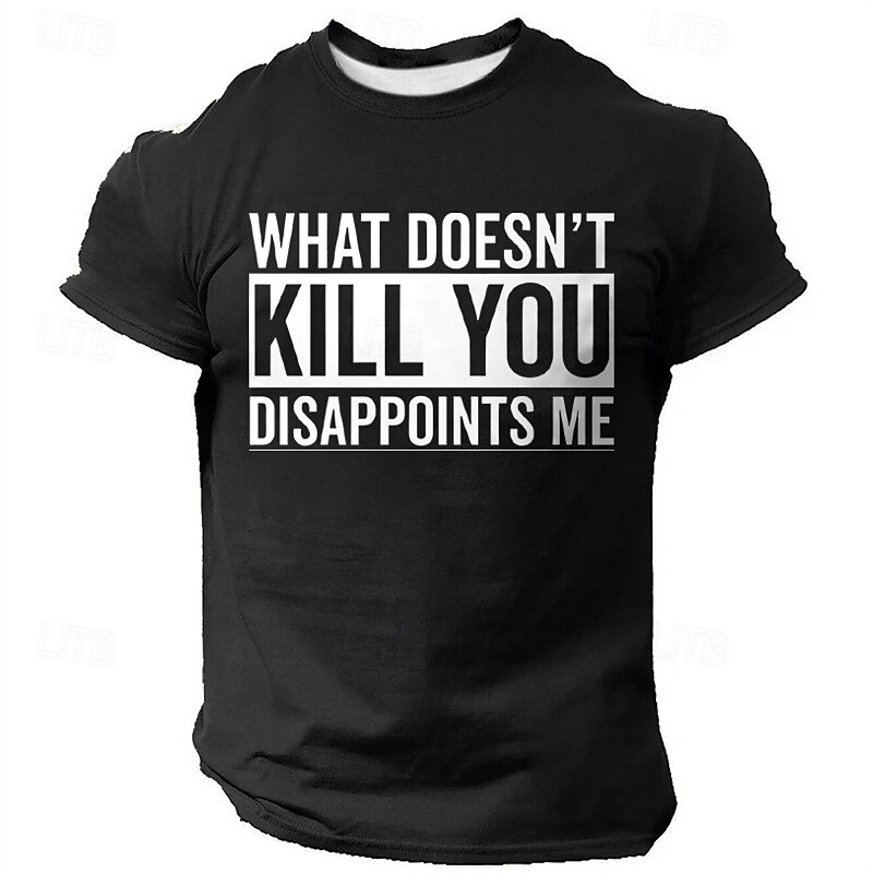 Men's Sarcasm Letter Print T shirt Short Sleeve T shirt 3D Print Crew Neck Shirt Fashion Athleisure Street Sports Outdoor Daily Black Blue Green Summer Spring Clothing Apparel S M L XL XXL XXXL4