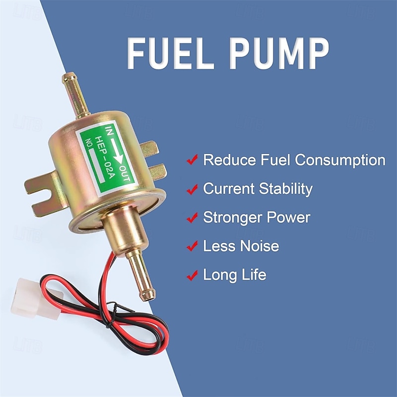 Universal Electric Fuel Pump Kit 12V/24V 3-6 PSI Low Pressure with Fuel Filter 6.56 FT 5/16" ID Fuel Line Replacement for Carburetor Lawn Mower Gas Diesel Fuel Transfer Pump2