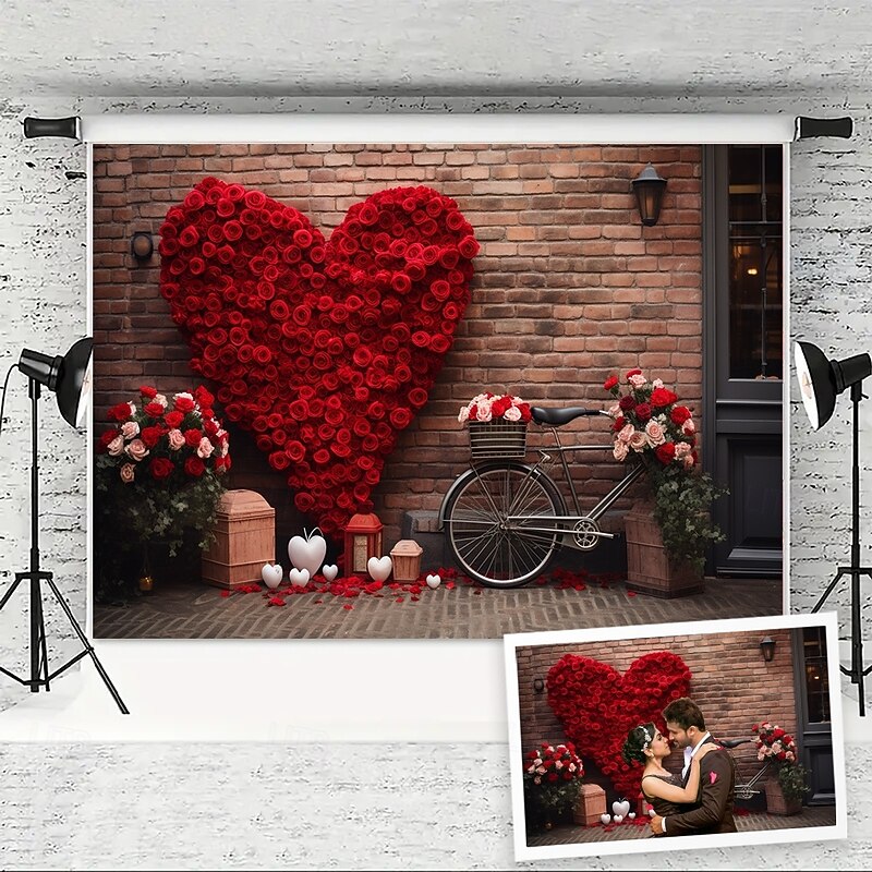 Wedding Decorations Backdrop Photograph Wall Hanging Large Tapestry Art Mural Decor Blanket Curtain Home Bedroom Living Room Decoration Roses Heart3